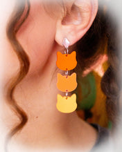 Load image into Gallery viewer, Cat Pink and Orange Sunrise Dangle Earrings