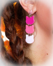 Load image into Gallery viewer, Cat Pink and Orange Sunrise Dangle Earrings