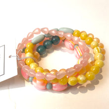 Load image into Gallery viewer, Sugar &amp; Pink Stack and Stretch Bracelet Set