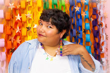 Load image into Gallery viewer, Over The Rainbow Flower Dangle Earrings