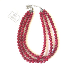 Load image into Gallery viewer, Cranberry Matrix Beaded Morgan Necklace