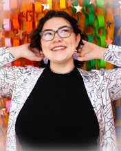 Load image into Gallery viewer, Moth Rainbow Pride Statement Dangle Earrings