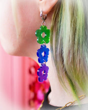 Load image into Gallery viewer, Over The Rainbow Flower Dangle Earrings