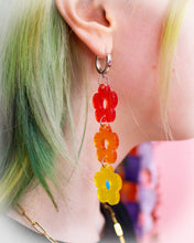 Load image into Gallery viewer, Over The Rainbow Flower Dangle Earrings
