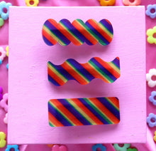Load image into Gallery viewer, Rainbow Striped Barrettes