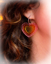 Load image into Gallery viewer, Retro Layered Colorful Heart Earrings