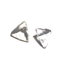 Load image into Gallery viewer, Clear Mottled Lucite Triangle Stud Earrings