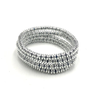 Silver Surfer Stack and Stretch Bracelet Set