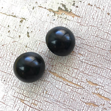 Load image into Gallery viewer, Black Chunky Retro Button Stud Earrings