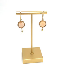 Load image into Gallery viewer, Pink Faceted Glass Heirloom Drop Earrings