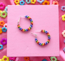 Load image into Gallery viewer, Prism Pride Beaded Hoops