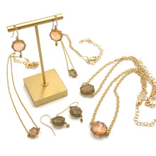 Load image into Gallery viewer, Pink Quilted Heirloom Glass Shortie Necklace - Med Shortie