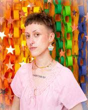 Load image into Gallery viewer, Moth Rainbow Pride Statement Dangle Earrings