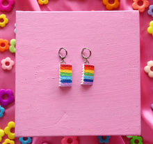 Load image into Gallery viewer, Rainbow Cake Earrings
