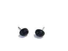 Load image into Gallery viewer, Black Tiny Scarab Beetle Stud Earrings