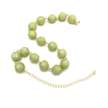 Load image into Gallery viewer, Olive Green Luster Beaded Amelia Necklace