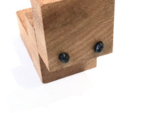 Load image into Gallery viewer, Black Tiny Scarab Beetle Stud Earrings