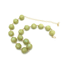 Load image into Gallery viewer, Olive Green Luster Beaded Amelia Necklace