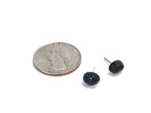 Load image into Gallery viewer, Black Tiny Scarab Beetle Stud Earrings