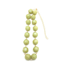 Load image into Gallery viewer, Olive Green Luster Beaded Amelia Necklace