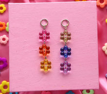 Load image into Gallery viewer, Rainbow Bubble Flower Dangles