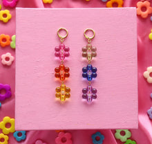 Load image into Gallery viewer, Rainbow Bubble Flower Dangles