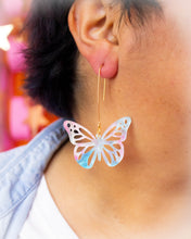 Load image into Gallery viewer, Cotton Candy Life is Beautiful Butterfly Earrings