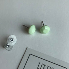 Load image into Gallery viewer, Mint Green Faceted Sequin Stud Earrings