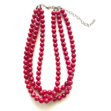 Load image into Gallery viewer, Cranberry Matrix Beaded Morgan Necklace