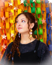 Load image into Gallery viewer, Pastel Rainbow Flower Statement Earrings