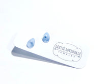 Load image into Gallery viewer, Light Grey Blue Opal Teardrop Stud Earrings