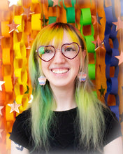Load image into Gallery viewer, Moth Rainbow Pride Statement Dangle Earrings