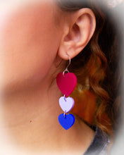 Load image into Gallery viewer, I'll Love You Forever-Trio Heart Earrings