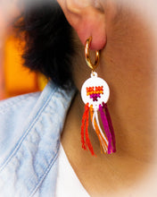 Load image into Gallery viewer, Cross Stitch Pride Flag Earrings