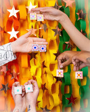 Load image into Gallery viewer, Crafty Quilt Squares Rainbow Dangle Earrings