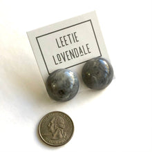 Load image into Gallery viewer, Ghost Grey Marbled Retro Button Stud Earrings