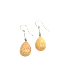 Load image into Gallery viewer, Peach Cream Pear Chain Earrings