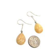 Load image into Gallery viewer, Peach Cream Pear Chain Earrings