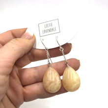 Load image into Gallery viewer, Peach Cream Pear Chain Earrings