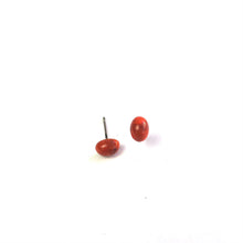Load image into Gallery viewer, Coral Marbled Small Oval Stud Lucite Earrings