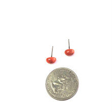 Load image into Gallery viewer, Coral Marbled Small Oval Stud Lucite Earrings