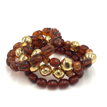 Load image into Gallery viewer, Tortoise &amp; Gold Stack and Stretch Bracelets Set