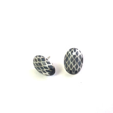 Load image into Gallery viewer, White King Snake Oval Button Studs