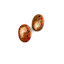 Load image into Gallery viewer, Orange Jewelry Box Oval Button Stud Earrings