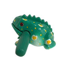 Load image into Gallery viewer, 4" Wooden Musical Frog - Mint Design (Percussion Instrument)