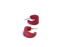 Load image into Gallery viewer, Cranberry Moonglow Mini Boom Hoop Earrings