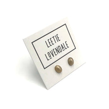 Load image into Gallery viewer, Marbled Bronze Beige Tiny Oval Stud Earrings
