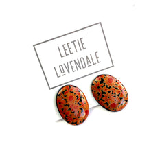 Load image into Gallery viewer, Orange Jewelry Box Oval Button Stud Earrings