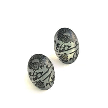 Load image into Gallery viewer, Frosted Lace Glow Large Oval Button Stud Earrings