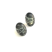 Load image into Gallery viewer, Frosted Lace Glow Large Oval Button Stud Earrings